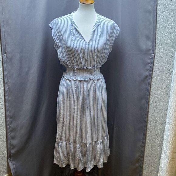 NWT Rails Ashlyn Fremont Stripe navy blue midi dress weekend XS - Picture 6 of 11